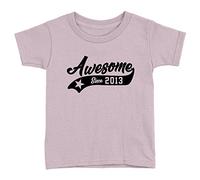 Kickass Tees Awesome Since 2013 Kids T-Shirt 9th Birthday 9 Years Old Gift Celebration Light Pink