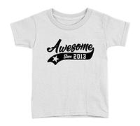 Kickass Tees Awesome Since 2013 Kids T-Shirt 9th Birthday 9 Years Old Gift Celebration White