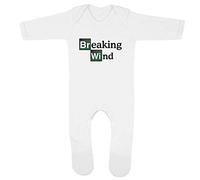 Kickass Tees Breaking Wind 1 Baby Romper 6-12 Months White Funny Joke Spoof TV Show Bad Gift Present New Born