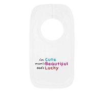 Kickass Tees Cute Lucky Beautiful 1 Baby Bib One Size White Funny Cute Sweet New Born Baby Shower Boy Girl