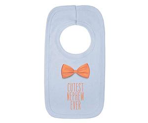 Kickass Tees Cutest Nephew Ever 1 Baby Bib One Size Blue Funny Cute New Baby Boy Gift Present