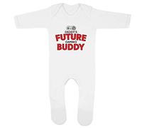 Kickass Tees Daddy's Future Gaming Buddy 1 Baby Romper 6-12 Months White Funny Video Gamer New Baby Boy Gift