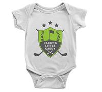 Kickass Tees Daddy's Little Caddy Babygrow 3-6m White Golf Dad Present Gift New Baby Boy Body Suit Funny