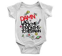 Kickass Tees Damn Lag Babygrow 3-6m White Funny Video Game Daddy New Baby Present Boy Body Suit