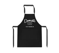 Kickass Tees Domestic God Apron One Size Black Funny Gift For Husband Boyfriend BBQ Cooking Baking