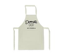 Kickass Tees Domestic God Apron One Size Natural Funny Gift For Husband Boyfriend BBQ Cooking Baking
