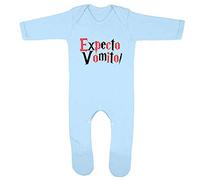 Kickass Tees Expecto Vomito 1 Baby Romper 6-12 Months Blue Funny Cute Harry Gift New Baby Boy Potter Present