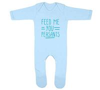 Kickass Tees Feed Me You Peasants 1 Baby Romper 0-3 Months Blue Funny Cute Sweet New Baby Gift Present