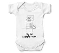 Kickass Tees First Escape Room Babygrow Funny Joke Newborn Gift Present For Nephew Niece