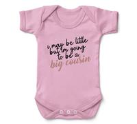 Kickass Tees Going to Be A Big Cousin Babygrow from Uncle Gift Present Light Pink