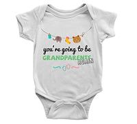 Kickass Tees Grandparents Again! Babygrow 0-3m White New 2nd 3rd Baby Announcement Body Suit