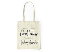 Kickass Tees Great Teaching Assistant Tote Bag Present Gift End Of Term Teacher Canvas Bag