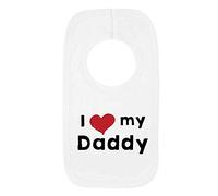 Kickass Tees I Love My Daddy 1 Baby Bib One Size White Cute Fathers Day Christmas New Born Gift