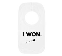 Kickass Tees I Won 1 Baby Bib One Size White Funny Cute New Born