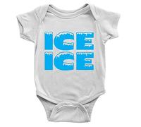 Kickass Tees Ice Ice Babygrow 0-3m White Funny Vanilla Reto 90s Joke Present Gift New Born Baby Onesie
