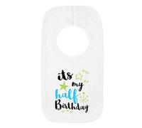 Kickass Tees It's My Half Birthday Boys 1 Baby Bib One Size White Funny Cute 6 Months Old Party Gift