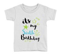 Kickass Tees It's My Sixth Birthday Boys Kids T-Shirt 7-8yrs White 6th Birthday Years Old Gift Present