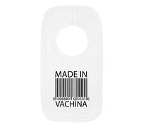Kickass Tees Made in Vachina 1 Baby Bib One Size White Funny Naughty Cute New Born Gift Present