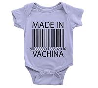 Kickass Tees Made in Vachina Babygrow 12-18m Blue Funny Joke Rude Body Suit New Baby Present Gift