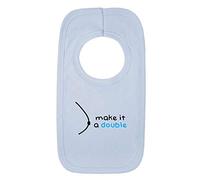 Kickass Tees Make It a Double 1 Baby Bib One Size Blue Funny Joke Milk Drinking Gift Present New Born