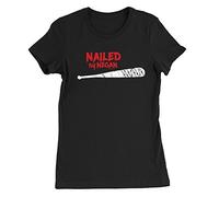 Kickass Tees Nailed by Negan Womens T-Shirt Medium Black Walking Dead The Saviors Funny