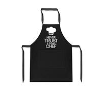 Kickass Tees Never Trust a Skinny Chef Apron One Size Black Funny Gift For New Chef Cooking Dad Uncle BBQ