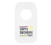 Kickass Tees Stars Happy Birthday Daddy 1 Baby Bib One Size White Cute Birthday Celebration Gift Present