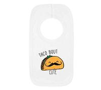 Kickass Tees Taco Bout Cute 1 Baby Bib One Size White Funny Cute Mexican Food New Born Arrival Gift