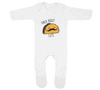 Kickass Tees Taco Bout Cute 1 Baby Romper 6-12 Months White Funny Cute Mexican Food New Born Arrival Gift