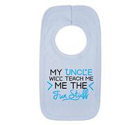 Kickass Tees Uncle Will Teach Me The Fun Stuff 1 Baby Bib One Size Blue Funny Uncle New Born Arrival Gift