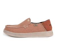 Kickback Barbeach Canvas Mens Slip On Loafers - Lightweight Canvas Slip in Shoes - with Leather Lined Active Foam Insoles - Mens Casual Slip on Summer Shoes - Color Rust - Size UK 8