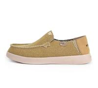 Kickback Barbeach Canvas Mens Slip On Loafers - Lightweight Canvas Slip in Shoes - with Leather Lined Active Foam Insoles - Mens Casual Slip on Summer Shoes - Color Mustard - Size UK 6