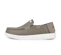 Kickback Barbeach Men’s Linen Slip On Loafers - Casual Summer Shoes with Anti Slip Sole for Travel, Beach and Everyday Wear - Earth, UK 10