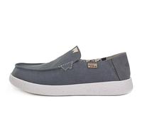Kickback Barbeach Men’s Linen Slip On Loafers - Casual Summer Shoes with Anti Slip Sole for Travel, Beach and Everyday Wear - Blue Grey, UK 12