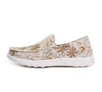 Kickback Couch 2.0 Men’s Canvas Slip On Loafers - Lightweight Casual Summer, Travel & Beach Shoes with Anti-Slip Sole - Relaxed Comfortable Fit for All Day Comfort - Beige Palm Print, UK 8
