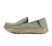 Kickback Couch 2.0 - Mens Loafers - Colour Mid Green - Canvas Convertible Slip On Casual Men's Shoes - Canvas, Print or Heavy Weave Canvas Uppers - Leather Lined Removable Insoles - Size UK 7
