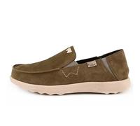 Kickback Couch 2.0 Suede - Mens Loafers - Khaki - Lightweight Convertible Slip On Shoes - Soft Suede Uppers with Leather Lined Active Foam Insoles - Size UK 8