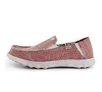 Kickback Couch Classic Men's Slip-On or Slide in Canvas Loafers - Lightweight Casual Shoes with All-Day Comfort - Colour Oat Red - Size UK 7