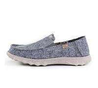Kickback Couch Classic Men’s Canvas Slip On Loafers - Lightweight Casual Summer, Travel & Beach Shoes with Anti-Slip Sole - Relaxed Comfortable Fit for All Day Comfort - Blue Grey, UK 8