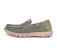 Kickback Couch Classic Men’s Canvas Slip On Loafers - Lightweight Casual Summer, Travel & Beach Shoes with Anti-Slip Sole - Relaxed Comfortable Fit for All Day Comfort - Khaki, UK 10