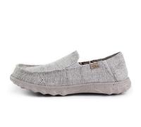 Kickback Couch Classic Men's Slip-On or Slide in Canvas Loafers - Lightweight Casual Shoes with All-Day Comfort - Colour Oat Grey - Size UK 9
