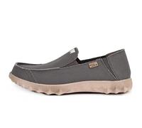 Kickback Couch Classic Men's Slip-On or Slide in Canvas Loafers - Lightweight Casual Shoes with All-Day Comfort - Colour Charcoal Brown - Size UK 7