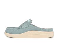 Kickback Frenchy Women’s Suede Slip On Loafers - Penny Mule Moccasin with Anti-Slip Sole - Orthotic Comfort Footbed for Everyday Wear - Smart Casual Summer Shoes - Moonstone Blue, UK 7