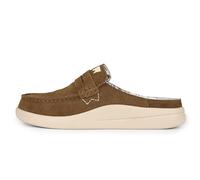 Kickback Frenchy Womens Penny Mule - Ladies Slip On Loafer Moc Toe Slider - Lightweight Suede Slip In Shoe's - All Day Comfort - Orthotic Leather Lined Foam Footbed - Casual Summer - Khaki Brown - UK3