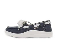 Kickback Funseeker Loafer - Ladies Deck Style Slip On Moc Toe - Lightweight Canvas Slip On Shoe - Relaxed Look All Day Comfort - Casual Summer Shoes - Navy - UK7