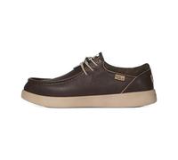 Kickback Haven Men’s Full Grain Leather Loafers - Lightweight Slip-On Casual Shoes with Elastic Laces, Cushioned Support Sole and Leather-Lined Insole - Smart Everyday Footwear - Java Leather, UK 11