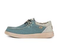 Kickback Haven Men’s Sneaker Style Canvas Slip On Loafers - Casual Shoes with Adjustable Elastic Laces - Stylish Comfortable Design for Everyday Summer Wear - Aqua, UK 9