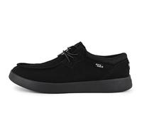 Kickback Haven Men’s Sneaker Style Stretch Mesh Slip On Loafers - Casual Shoes with Adjustable Elastic Laces - Stylish Comfortable Design for Everyday Summer Wear - Black, UK 7