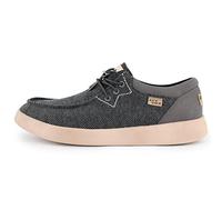 Kickback Haven Men’s Sneaker Style Stretch Mesh Slip On Loafers - Casual Shoes with Adjustable Elastic Laces - Stylish Comfortable Design for Everyday Summer Wear - Charcoal Black, UK 9