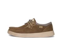 Kickback Haven Men’s Suede Loafers - Lightweight Comfortable Slip-On Casual Shoes with Elastic Laces, Cushioned Support Sole and Leather Lined Insole - Smart Everyday Footwear - Khaki Suede, UK 12